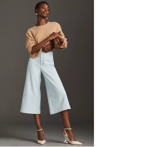 Anthropologie Light Blue Cropped Pants - Picture 1 of 6